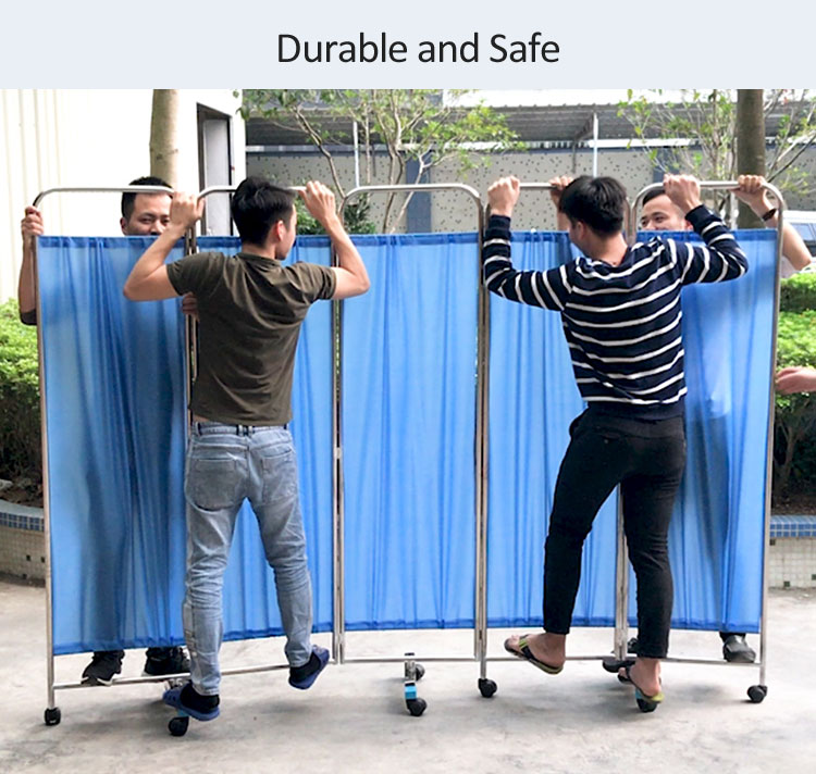 YA-HS001 Hospital Folding Stainless Steel 3-Part Ward Screen