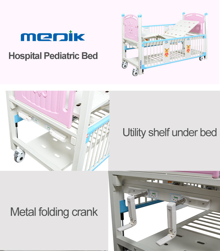 YA-PM2-3 Manual Cartoon Hospital Pediatric Bed