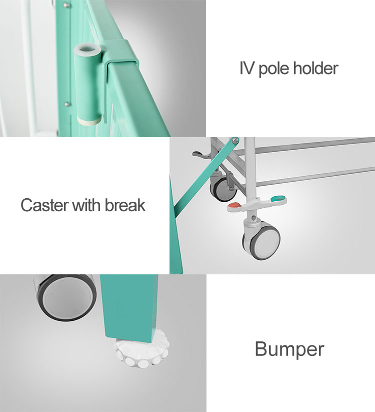 YA-PM2-4 Two Crank Medical Pediatric Bed For Kids