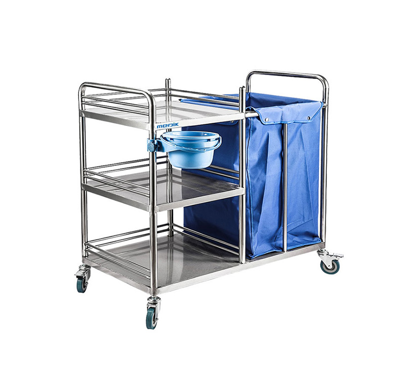 MK-S13C Linen Trolley With Three Shelves And Bag